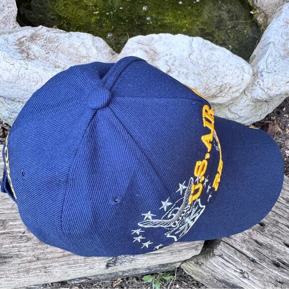 Retired Air Force Baseball Trucker Cap Navy Blue Embroidered - Picture 7 of 10